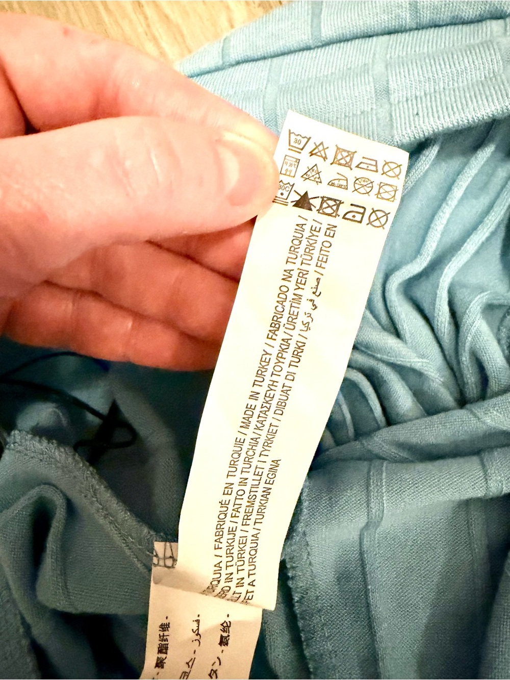 Stradivarius Pale Blue Ribbed Lounge Pants with Drawstring - Picture 7 of 8